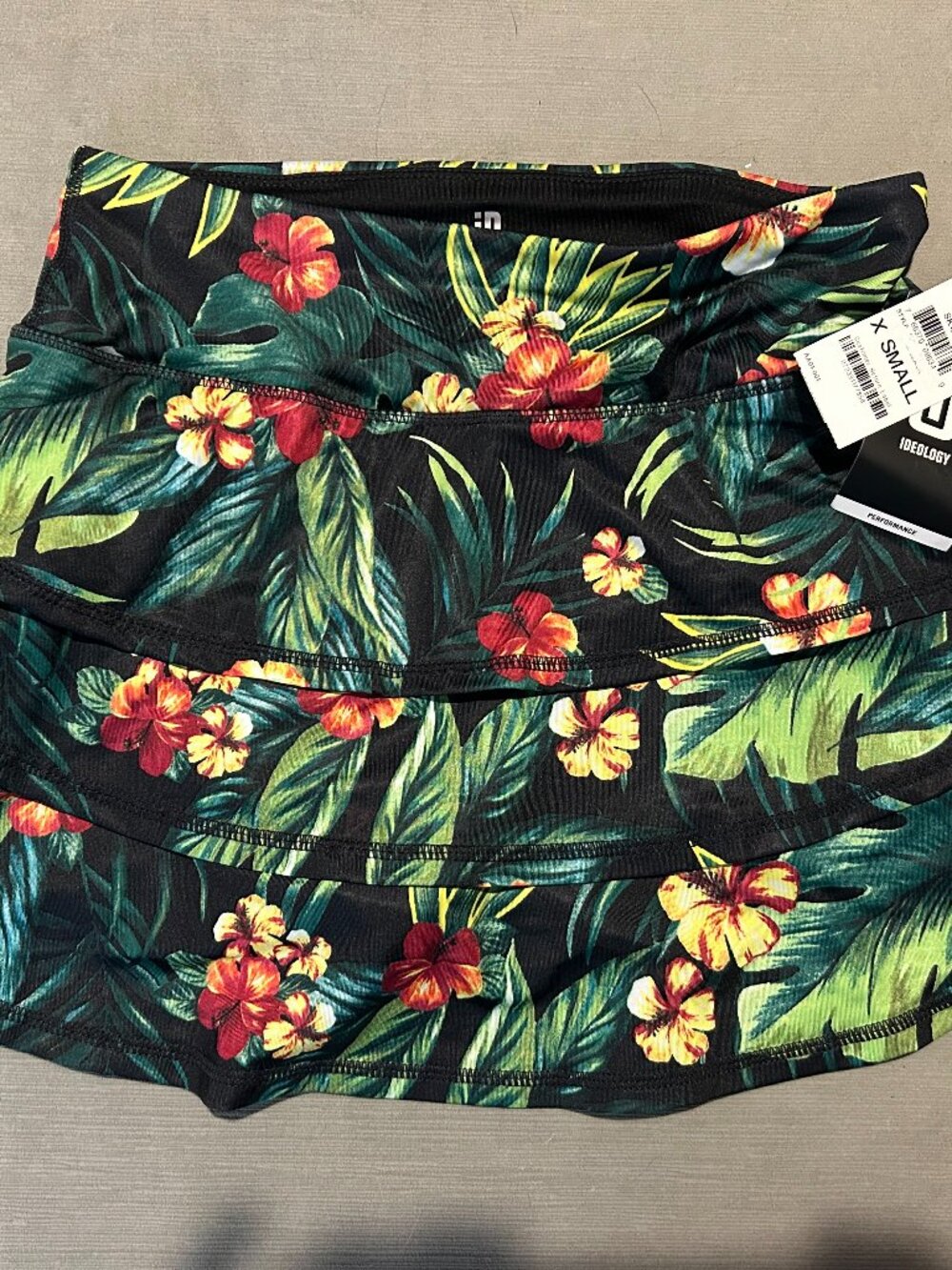 NWT IDEOLOGY Tiered Flounce Skort Tropical Floral Tennis Workout Women XS